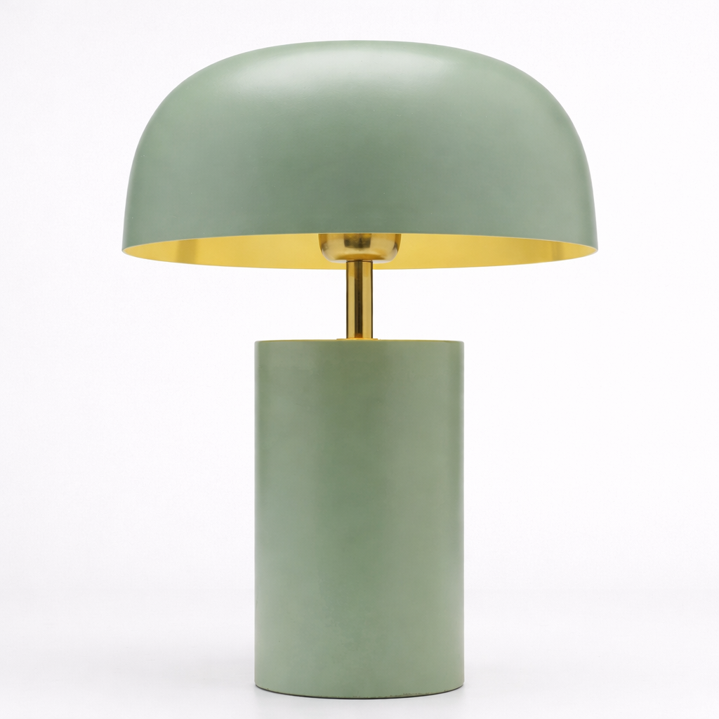 Table Lamp with Metal Shade and Glossy Finish