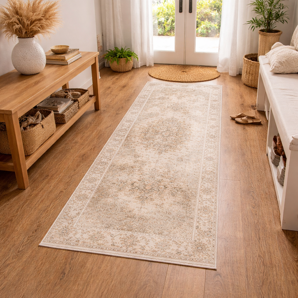 Washable Runner With Oriental Pattern