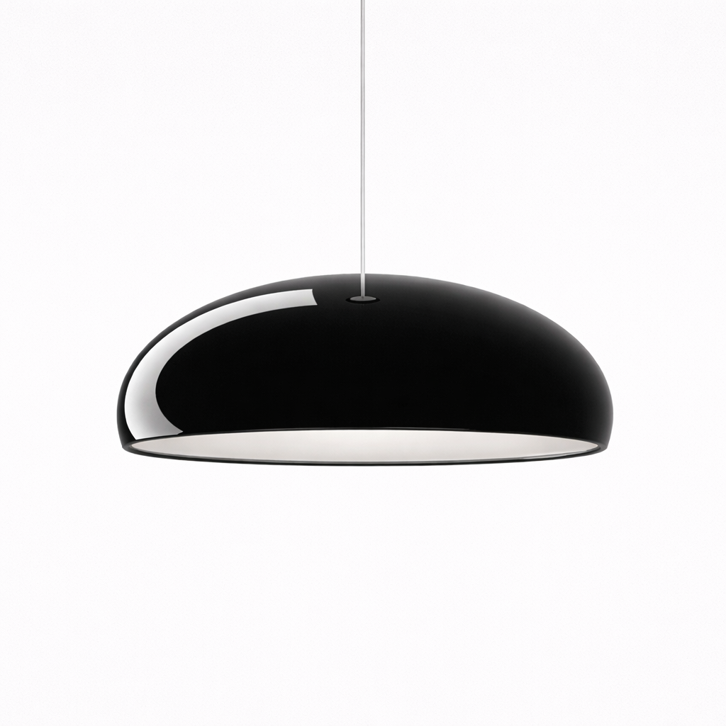 Metal Pendant Lamp with a Semicircular Shade
