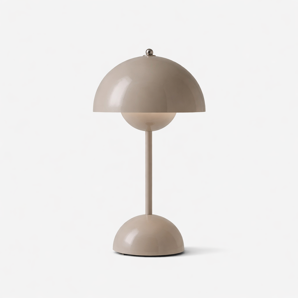 Lacquered Table Lamp With Geometric Form
