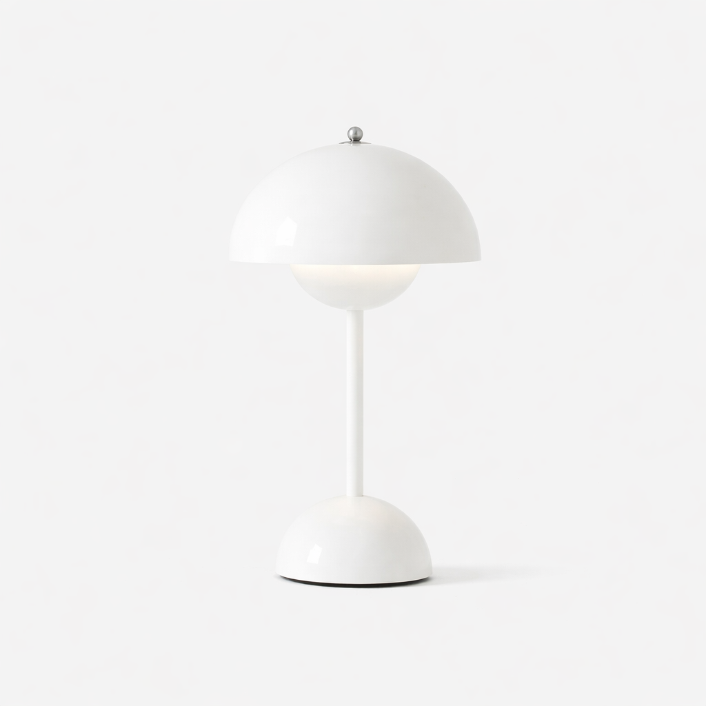 Lacquered Table Lamp With Geometric Form