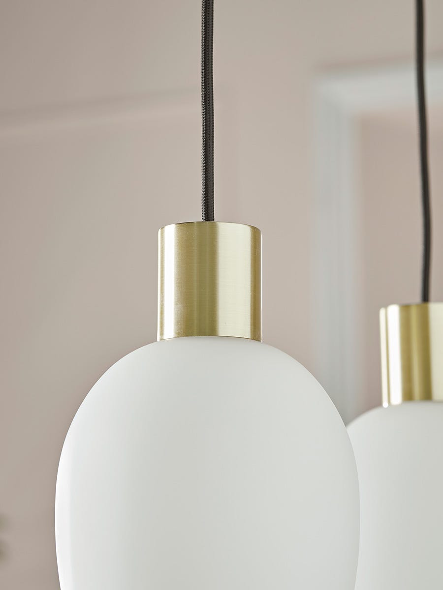 Four Pendant Lamps with Frosted Glass