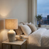Ceramic Night Lamp with Linen Lampshade