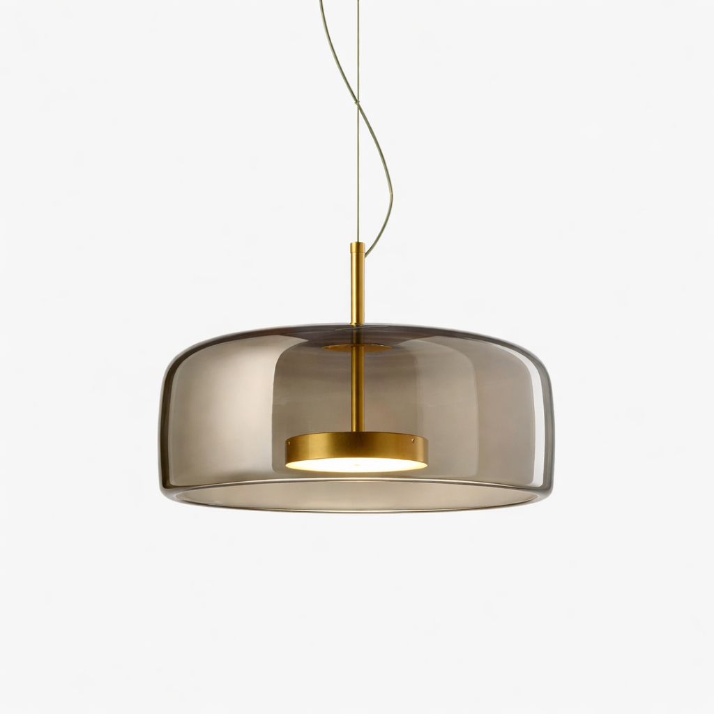Glass Pendant Lamp With Gold Detail