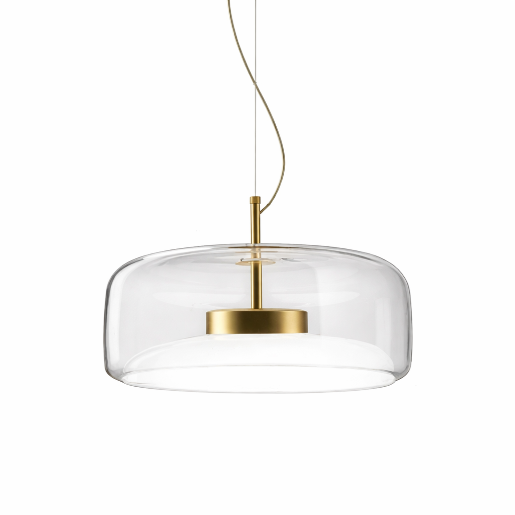 Glass Pendant Lamp With Gold Detail