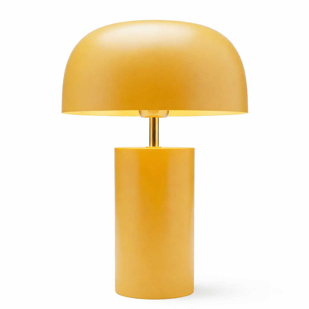 Table Lamp with Metal Shade and Glossy Finish