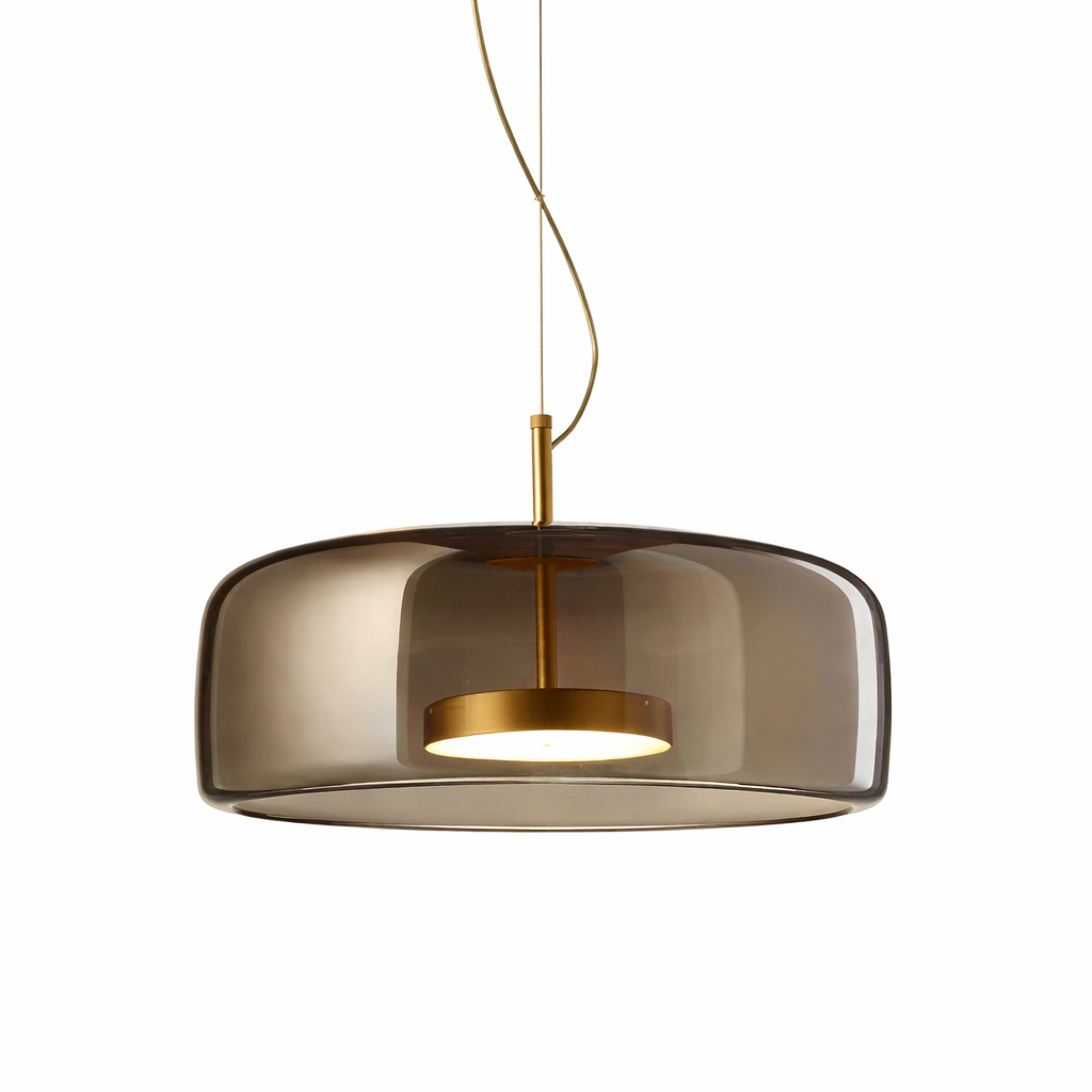 Glass Pendant Lamp With Gold Detail
